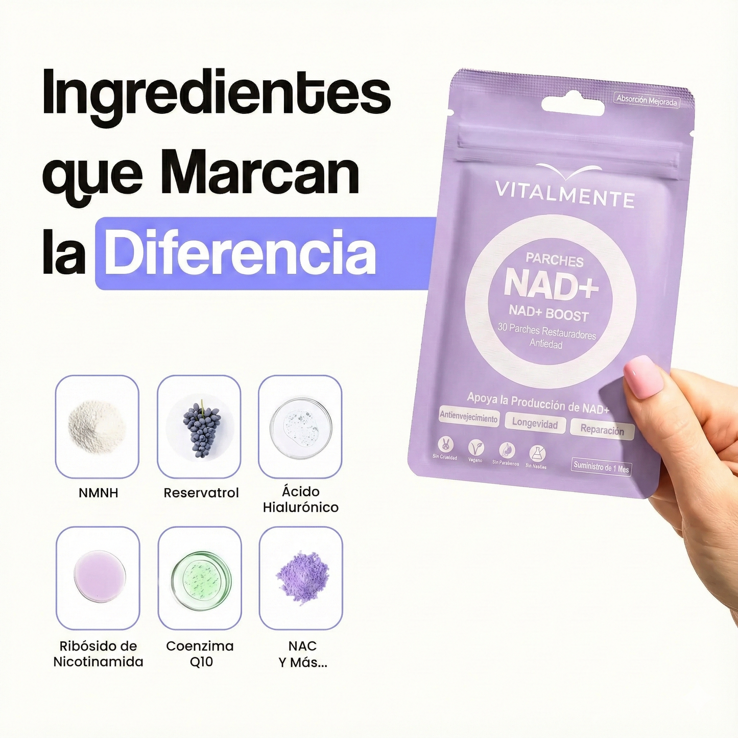Parches NAD+™ Energizante Celular